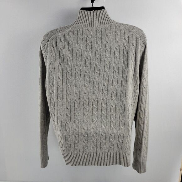 J.Crew 1/4 zip sweater mens gray wool pullover L 3362 - Picture 4 of 8